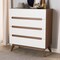 Baxton Studio Calypso Mid-Century White and Walnut Wood 4-Drawer Storage Chest 137-7500 - alternate 7